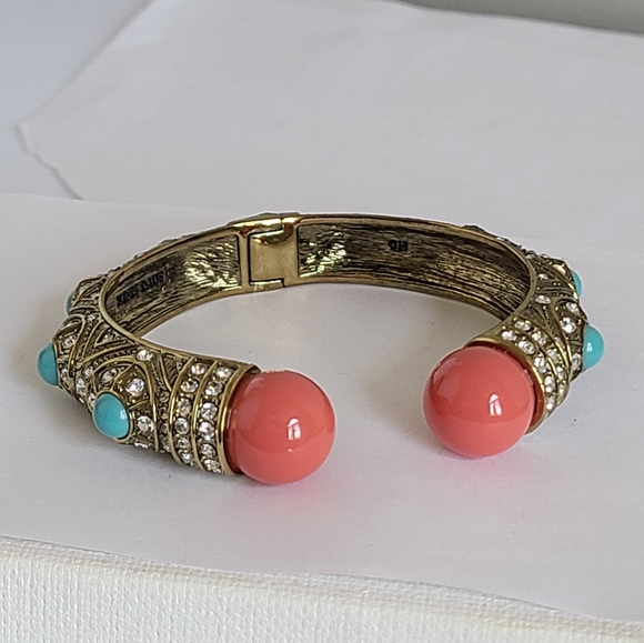 Vintage Heidi Daus Boho Encrusted Bangle Swarovski Crystal Cuff Bangle Bracelet - Picture 9 of 14